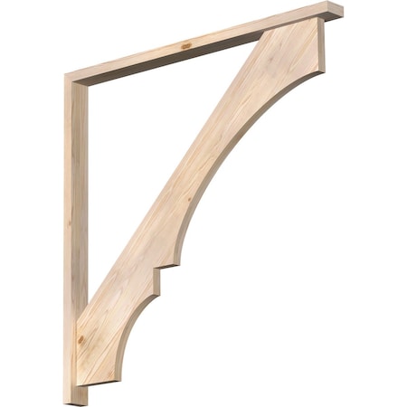 Ekena Millwork Balboa Block Smooth Bracket w/ Offset Brace, Douglas Fir, 3 1/2"W x 48"D x 48"H BKT0402X48X48BOA05SDF